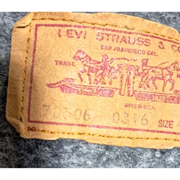 Levis Trucker Jacket Mens 40 Vintage Distressed Blanket Lined Blue Jean Denim Bu - Picture 16 of 16